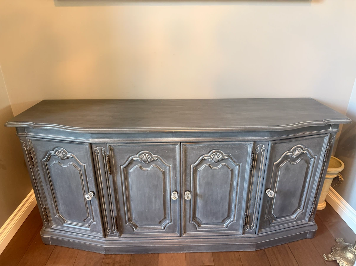Grey Credenza Sideboard Buffet Cabinet