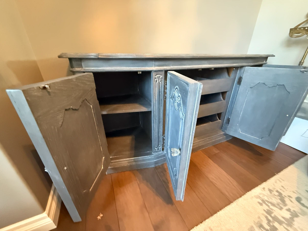 Grey Credenza Sideboard Buffet Cabinet - photo 4