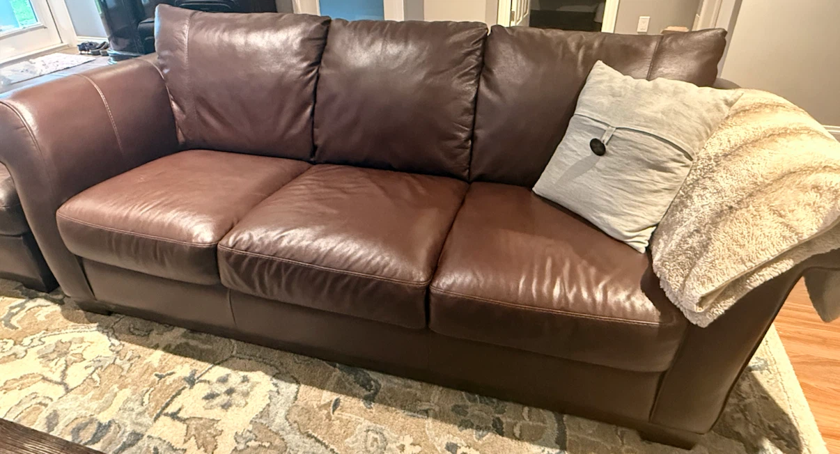 Chocolate Brown Leather Couch Sofa
