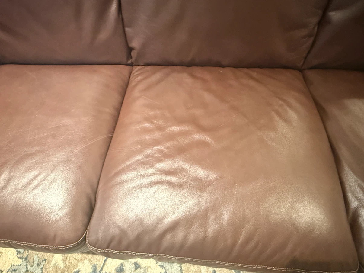 Chocolate Brown Leather Couch Sofa - photo 2