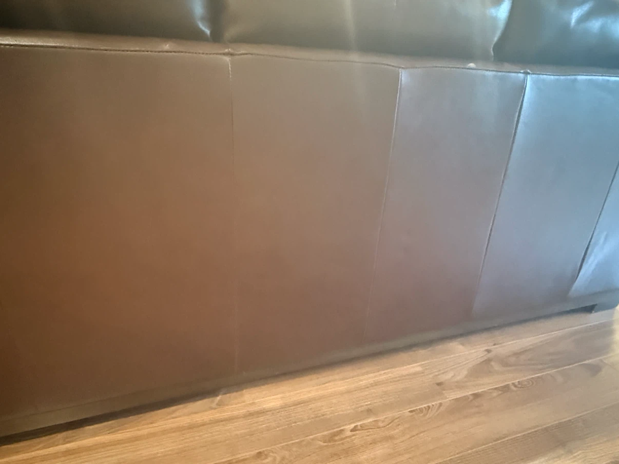 Chocolate Brown Leather Couch Sofa - photo 3