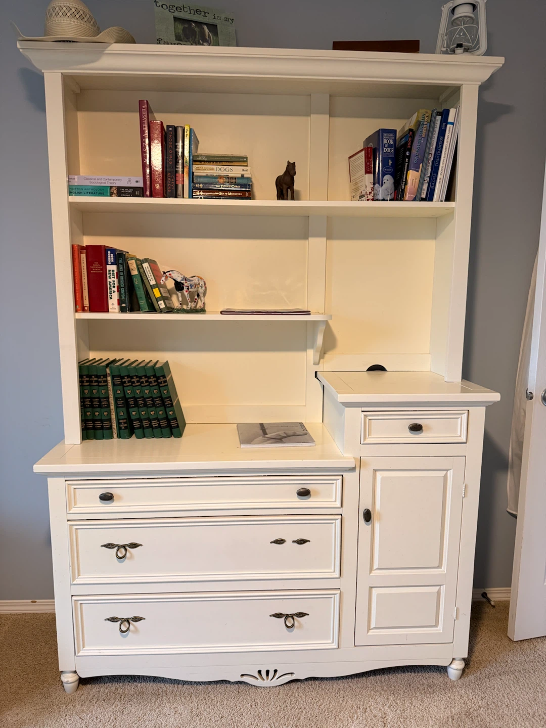 White Hutch with Drawers and Cabinet