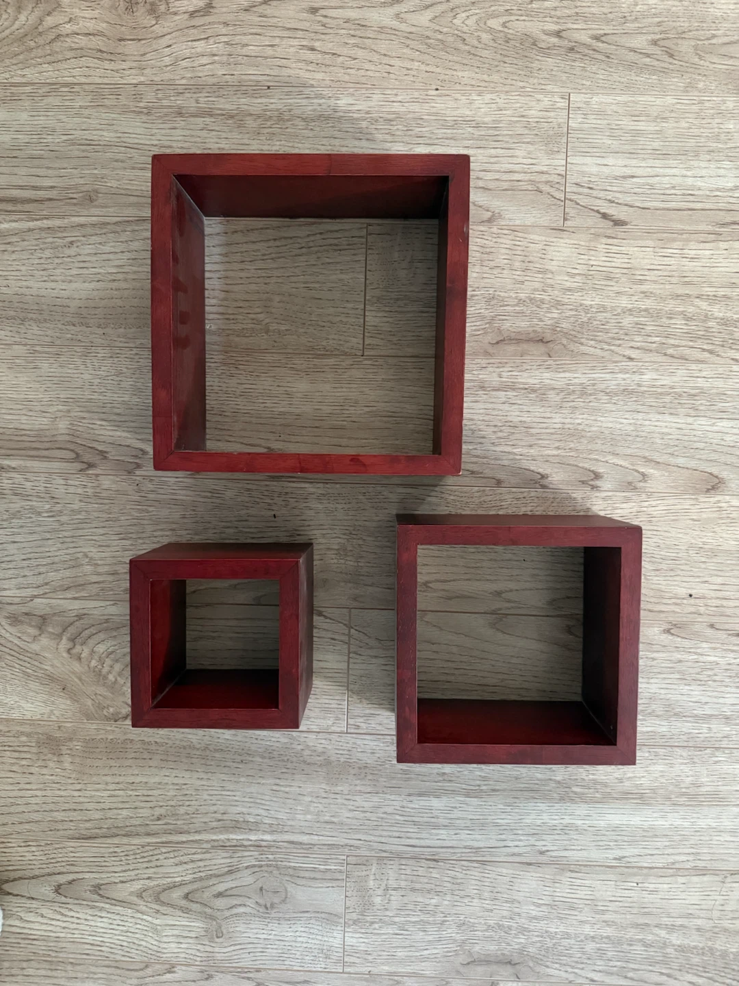 Set of 3 Wooden Cube Shelves