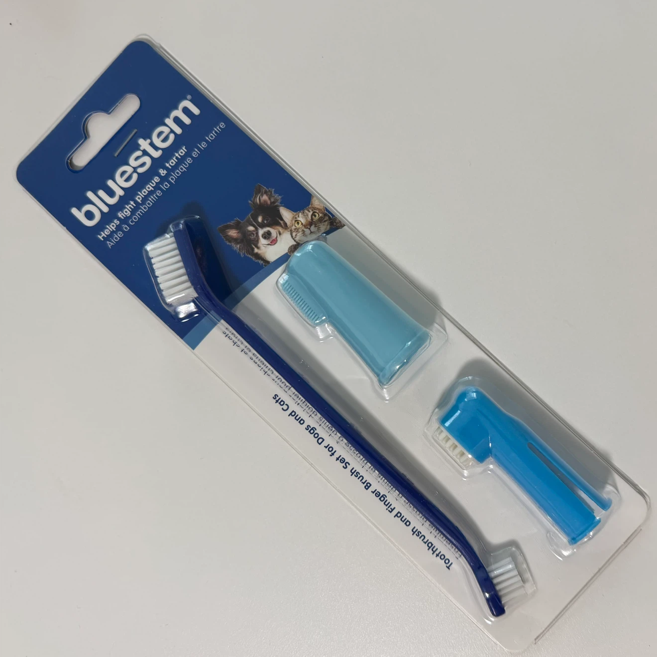 Bluestem Toothbrush and Finger Brush Set for Dogs and Cats