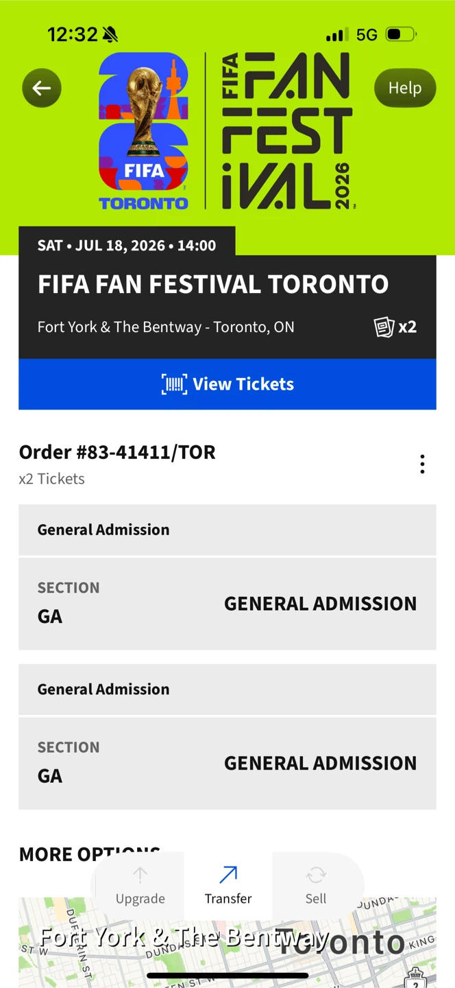 FIFA fanfest GA tickets - Sat 18th Jul