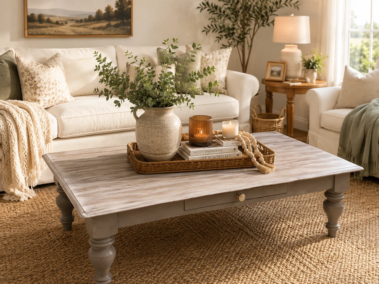 Beautifully Refinished Coffee table- Solid Wood