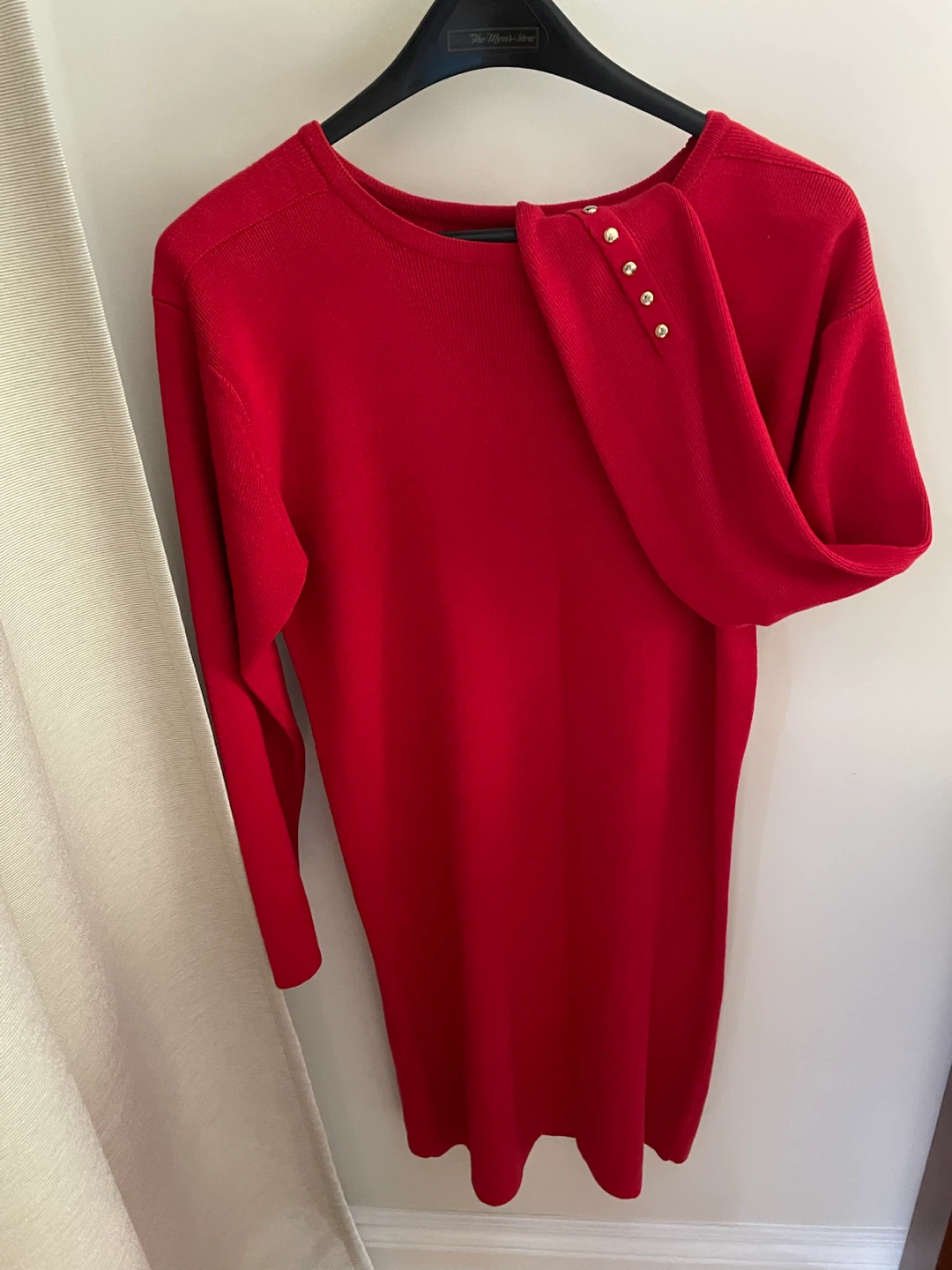 Worthington Red Knit Dress with Button Detail