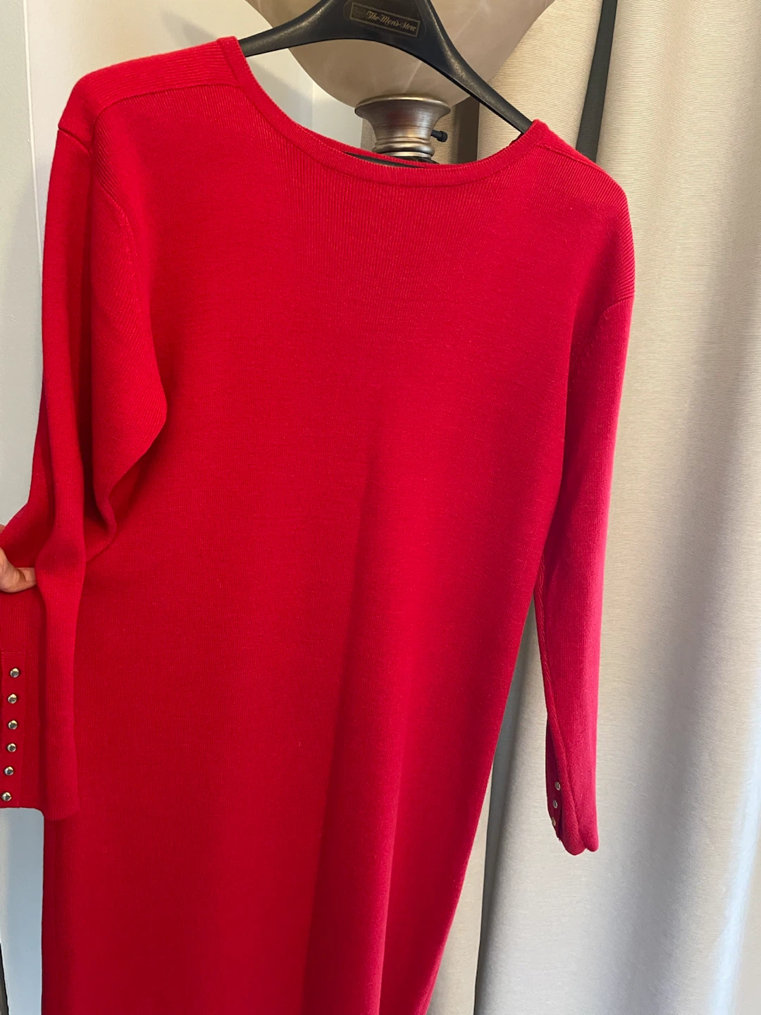 Worthington Red Knit Dress with Button Detail - photo 2
