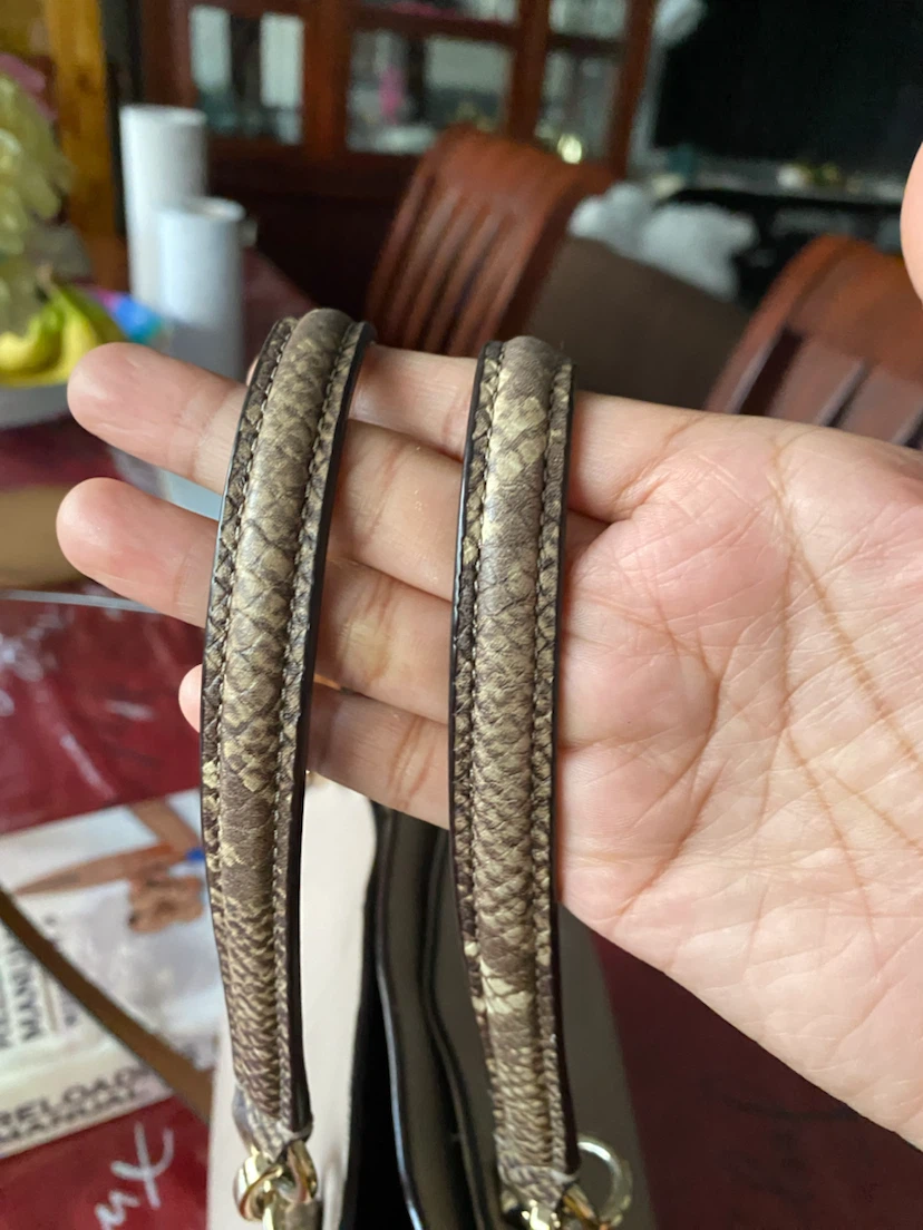 Coach Pebbled Leather Handbag with Snake Trim - photo 3