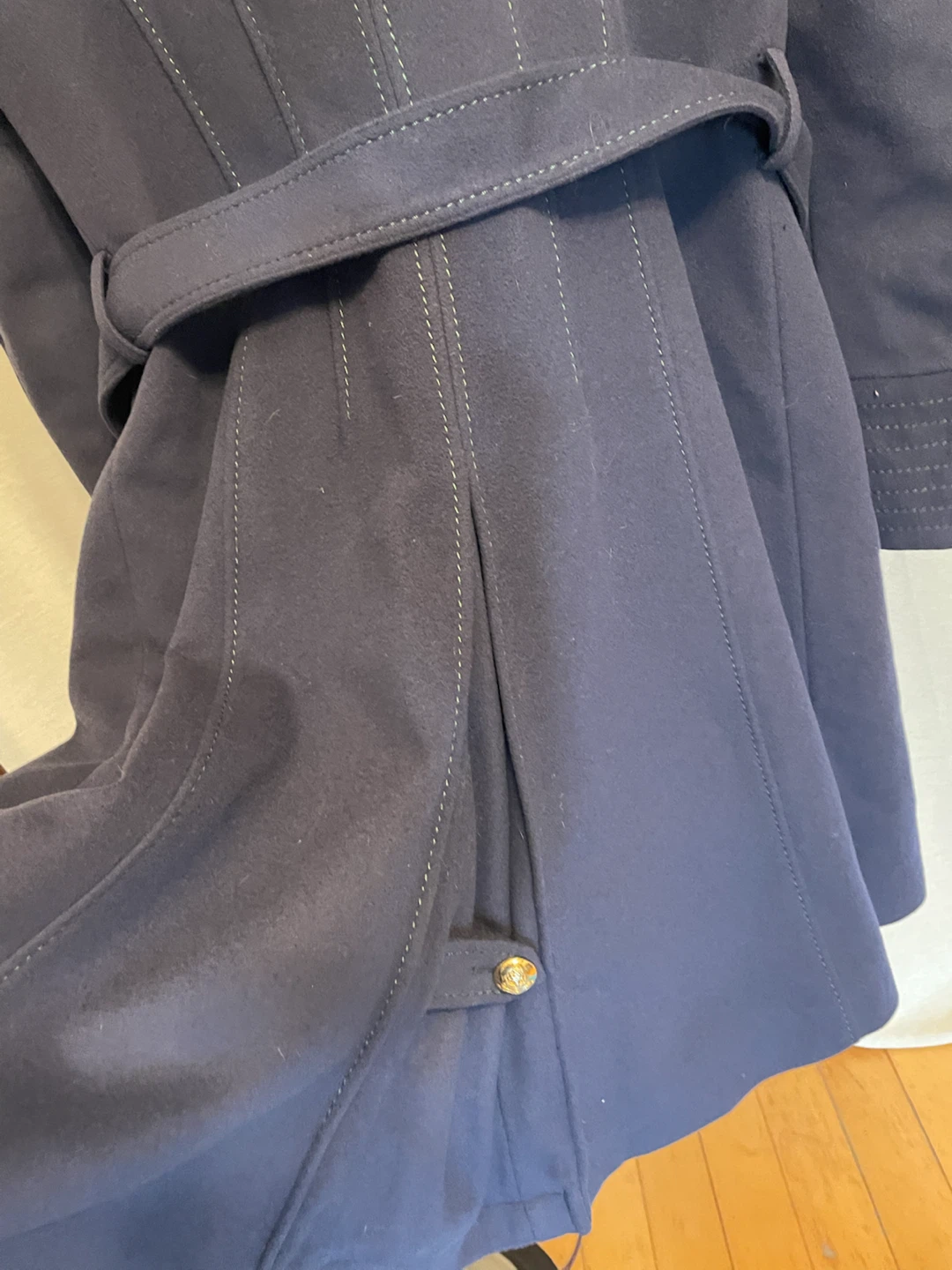 Wool blend Foce Navy Trench Coat - photo 2
