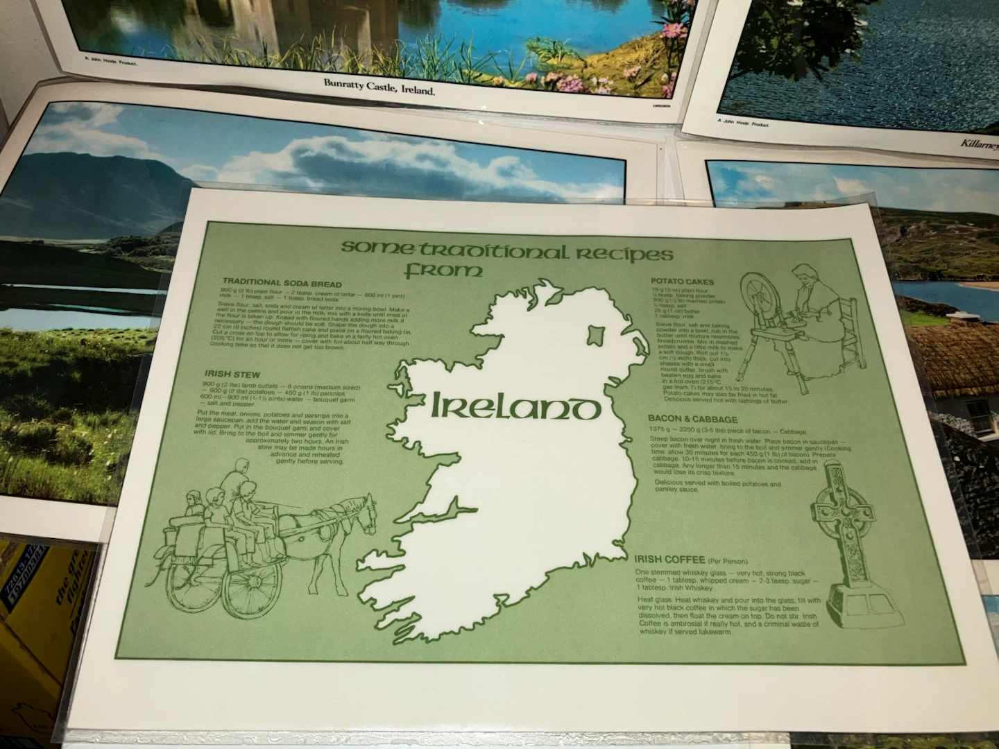 Set of 6 "Views of Ireland" Placemats by John Hinde-12”x9” - photo 4