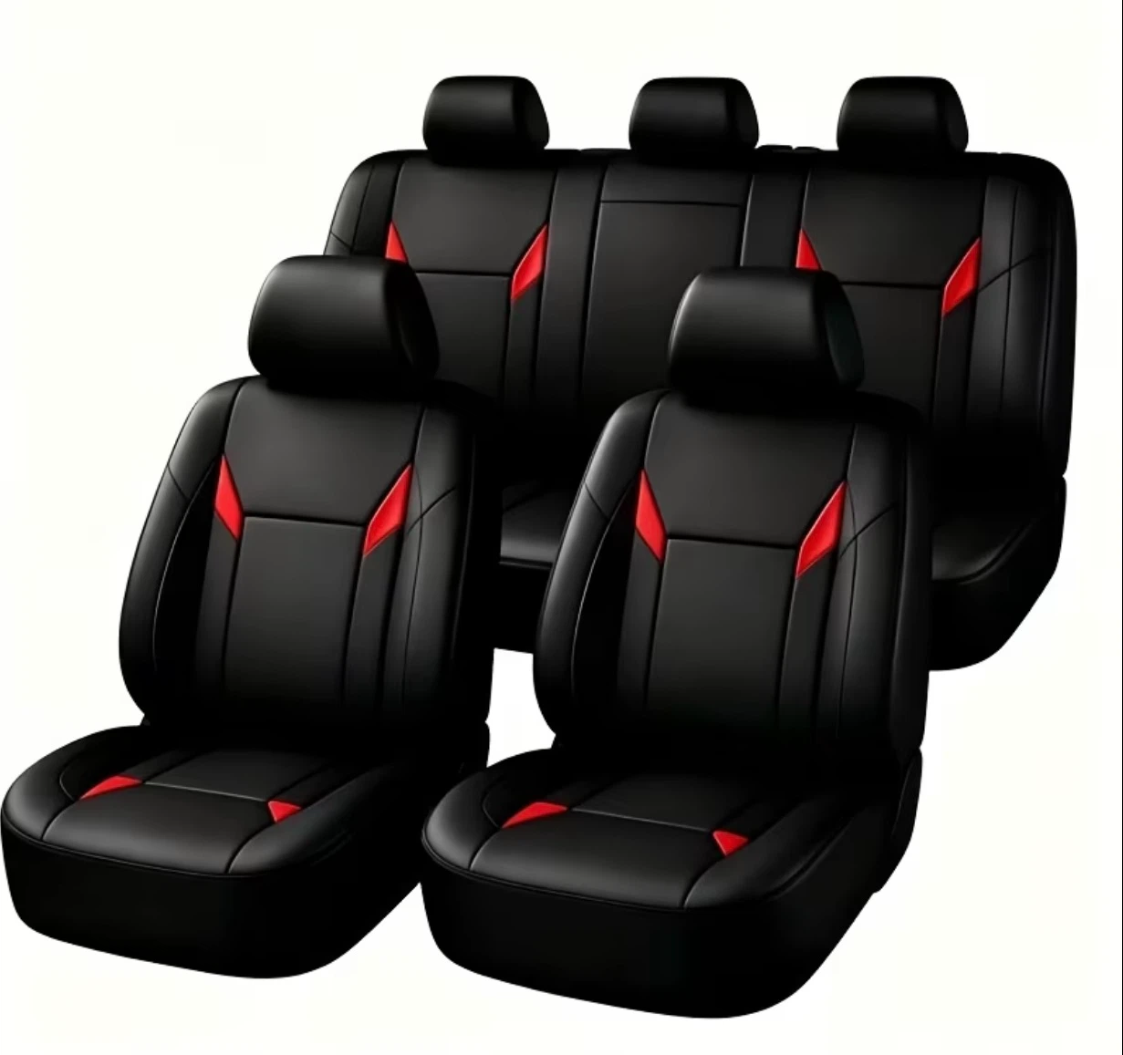 Black Car Seat Covers with Red Accents - photo 2