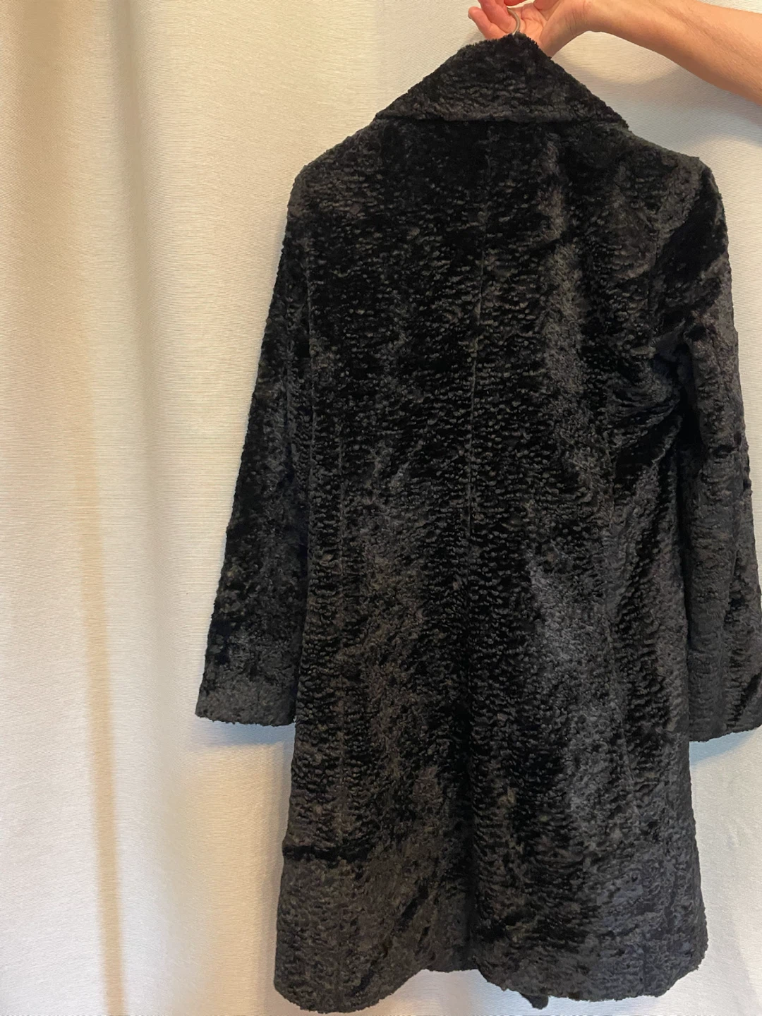 Benetton Black Faux Fur Coat - Size 46 - photo 2