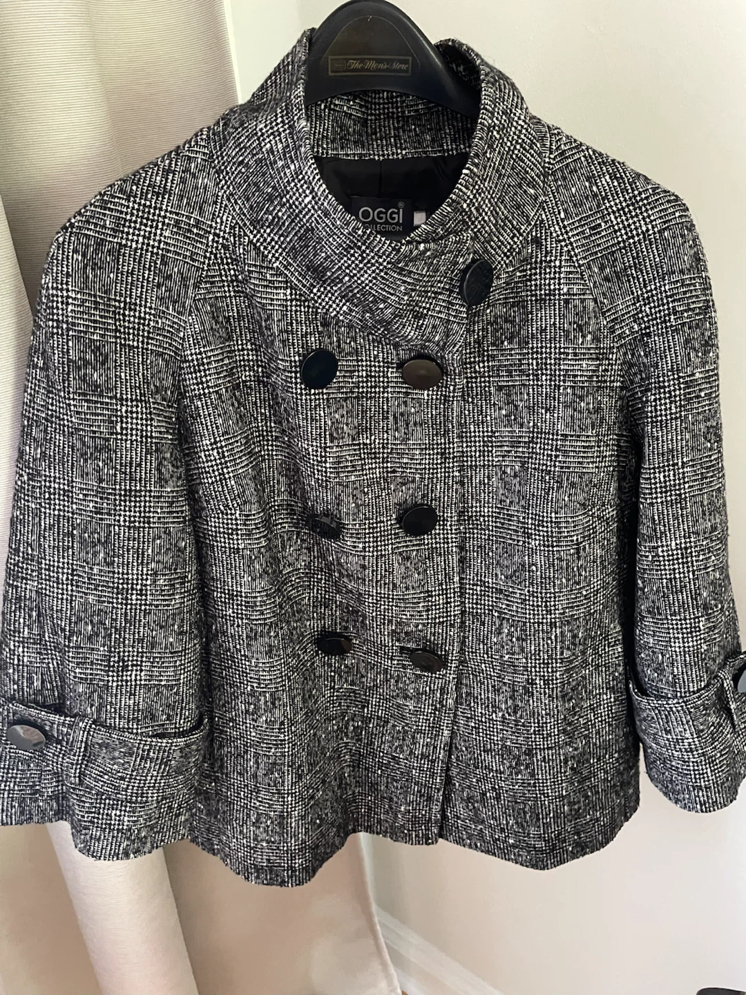 Women's Black & White Tweed Blazer