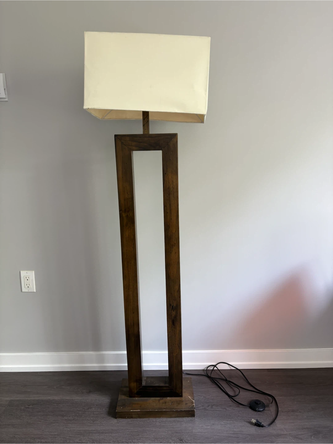 Wooden floor lamp
