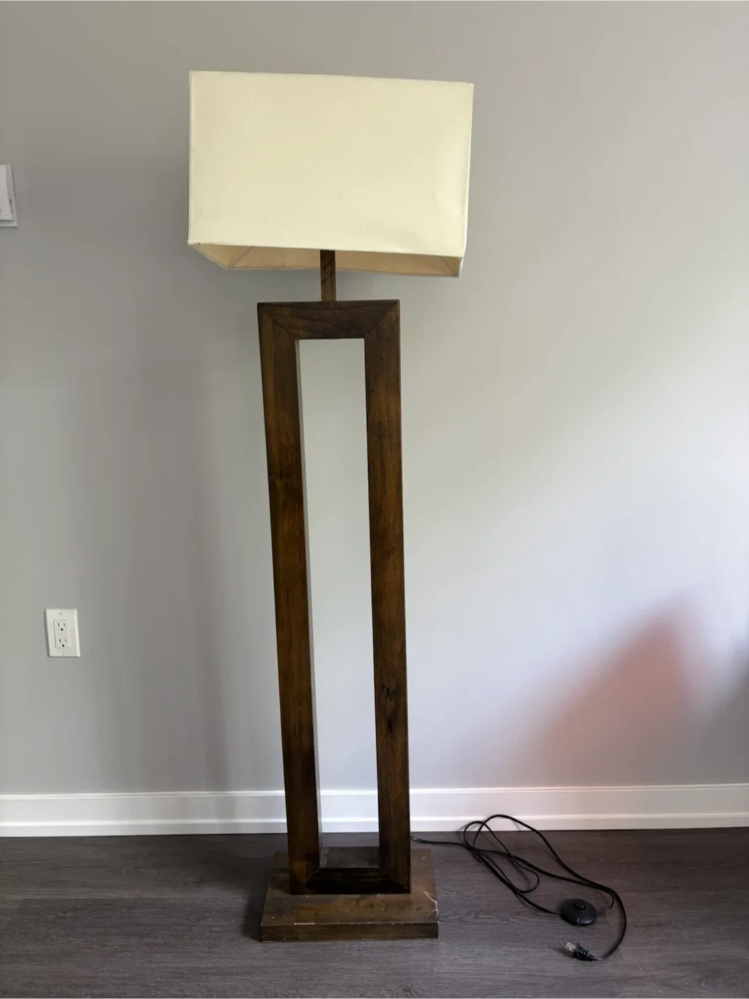 Wooden floor lamp
