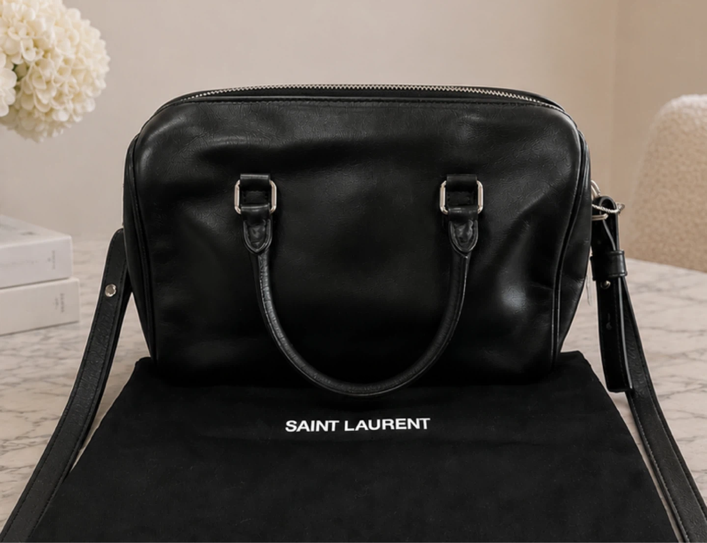 Saint Laurent Classic Studded Baby Duffle Bag Black Leather - photo 5