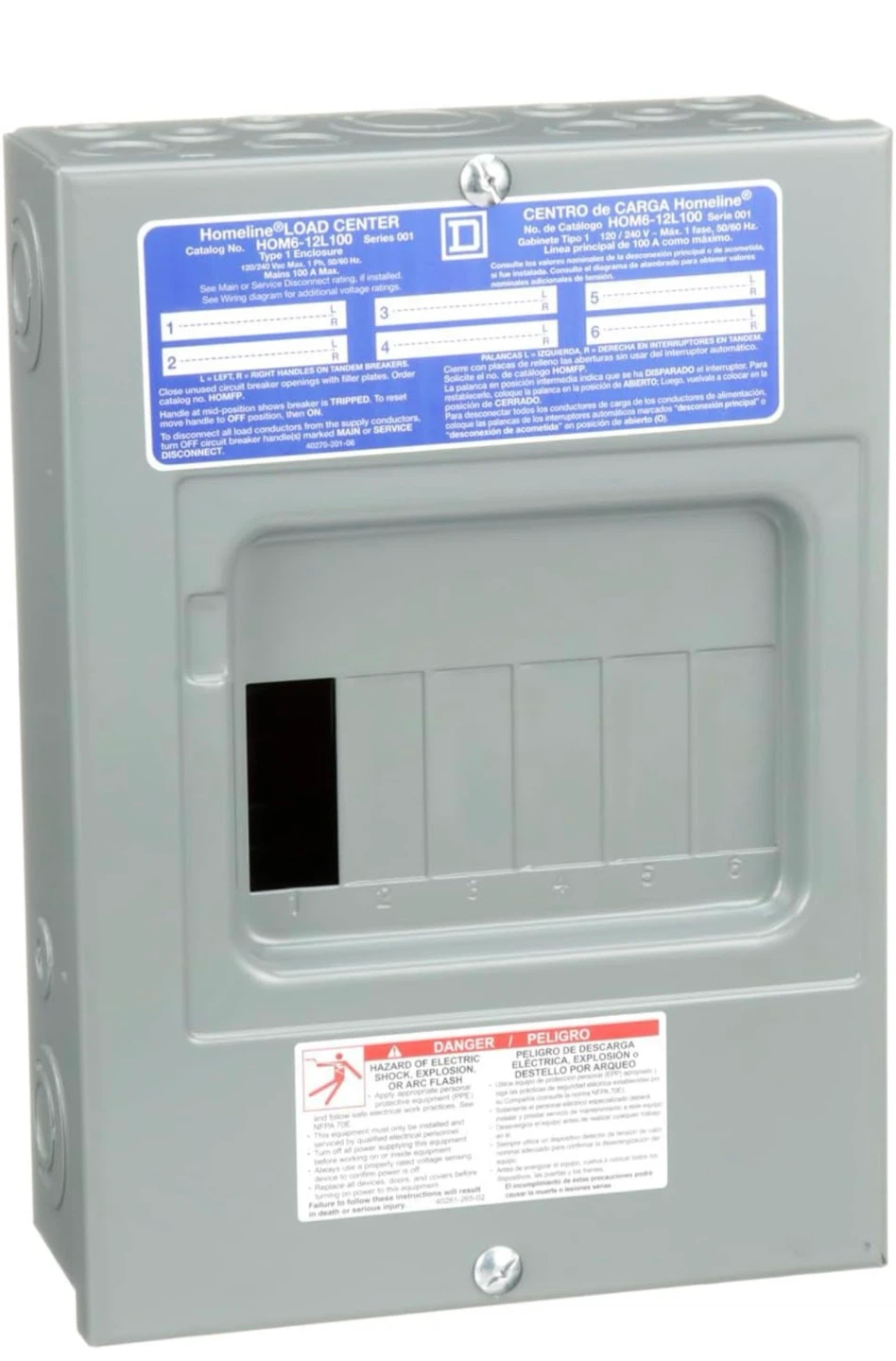 Square D Homeline 100A Load Center - 12 Space