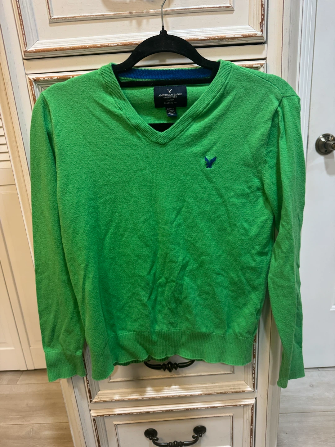 American Eagle Outfitters Green V-Neck Sweater XS