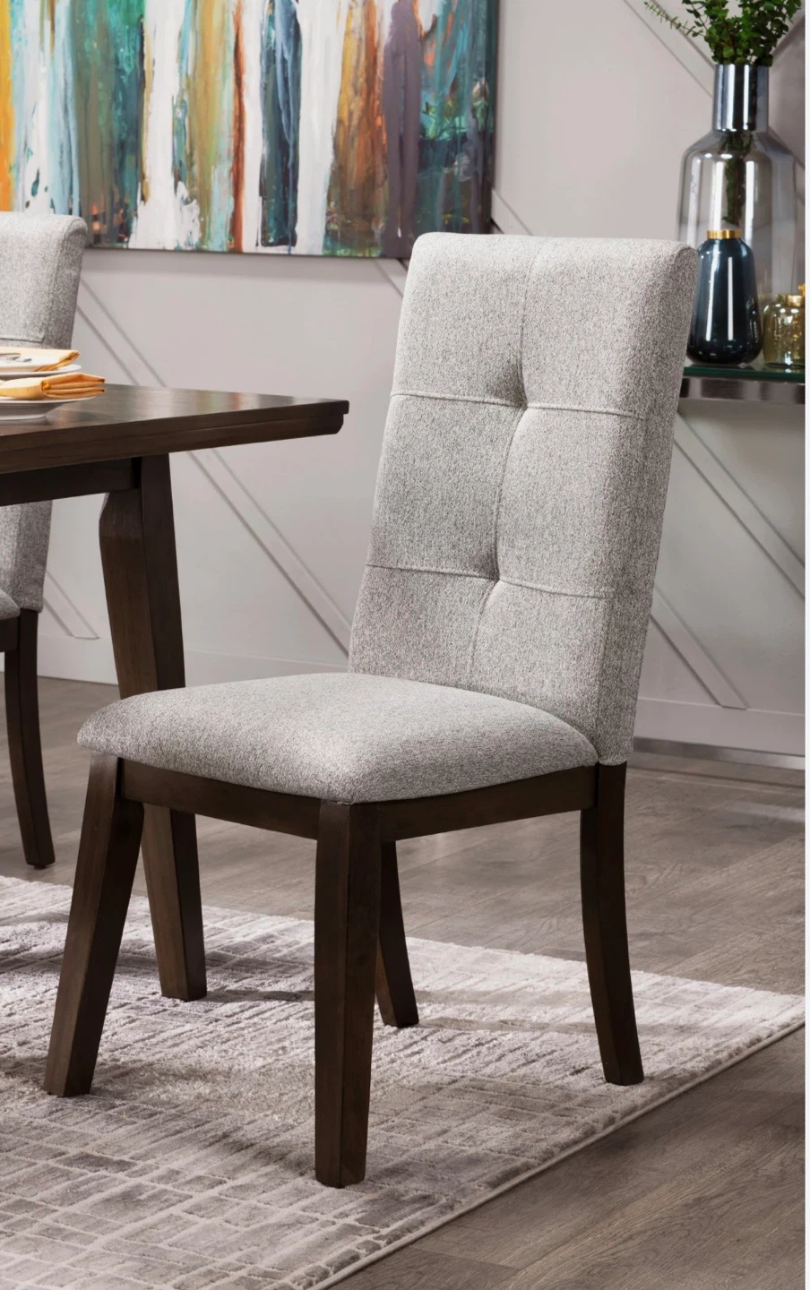 Dining table & Chairs (Set of 6) - Beige Fabric - photo 4