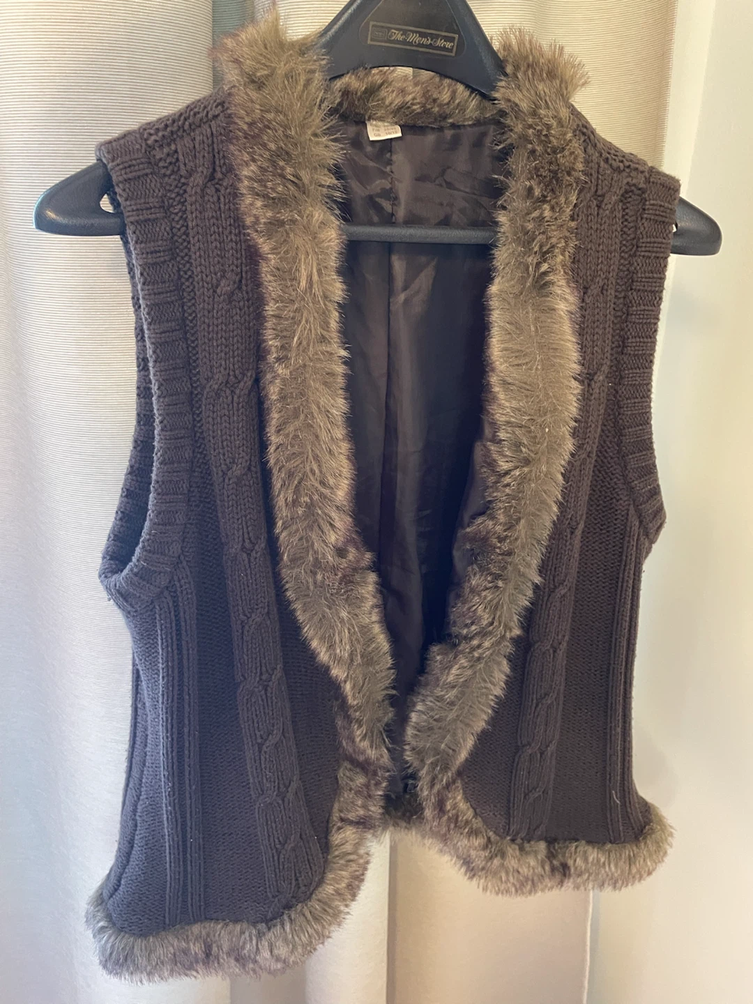 Vest with Faux Fur Trim