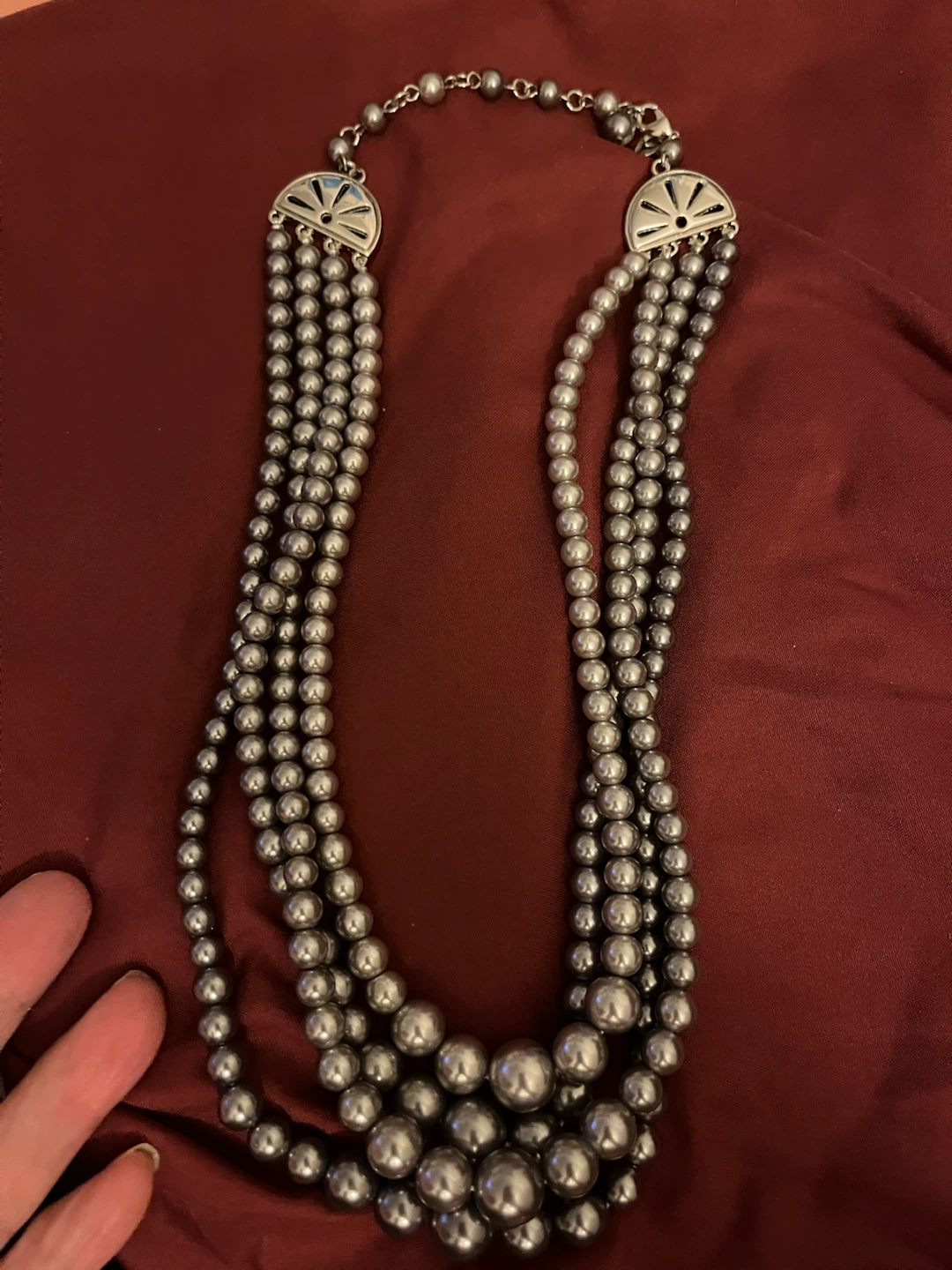 Multi-strand Faux Pearl Necklace - photo 3