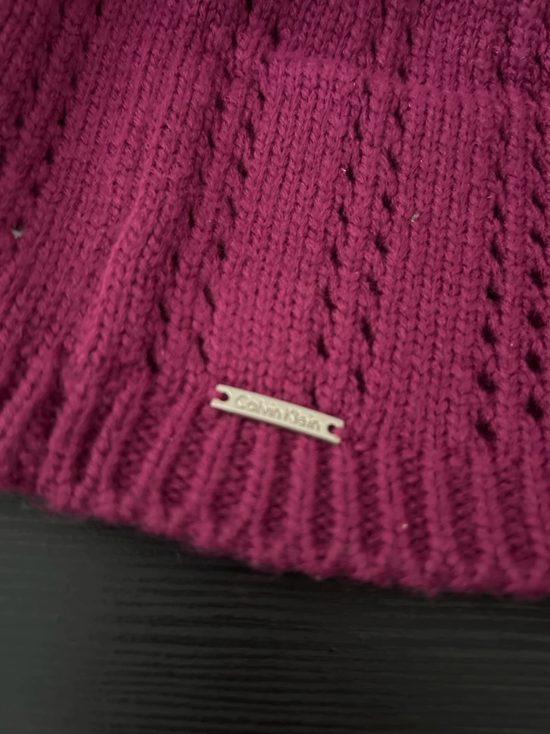 Calvin Klein Magenta Knit Hat and Scarf Set - photo 2