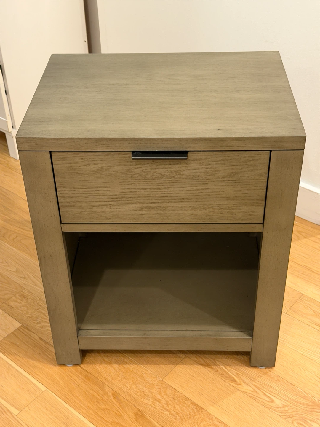 Macy's Tribeca Light Gray Wood Nightstand