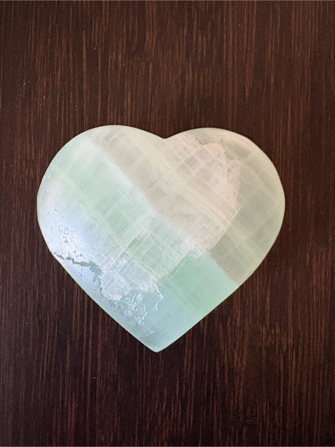 Green and White Heart Stone Decor