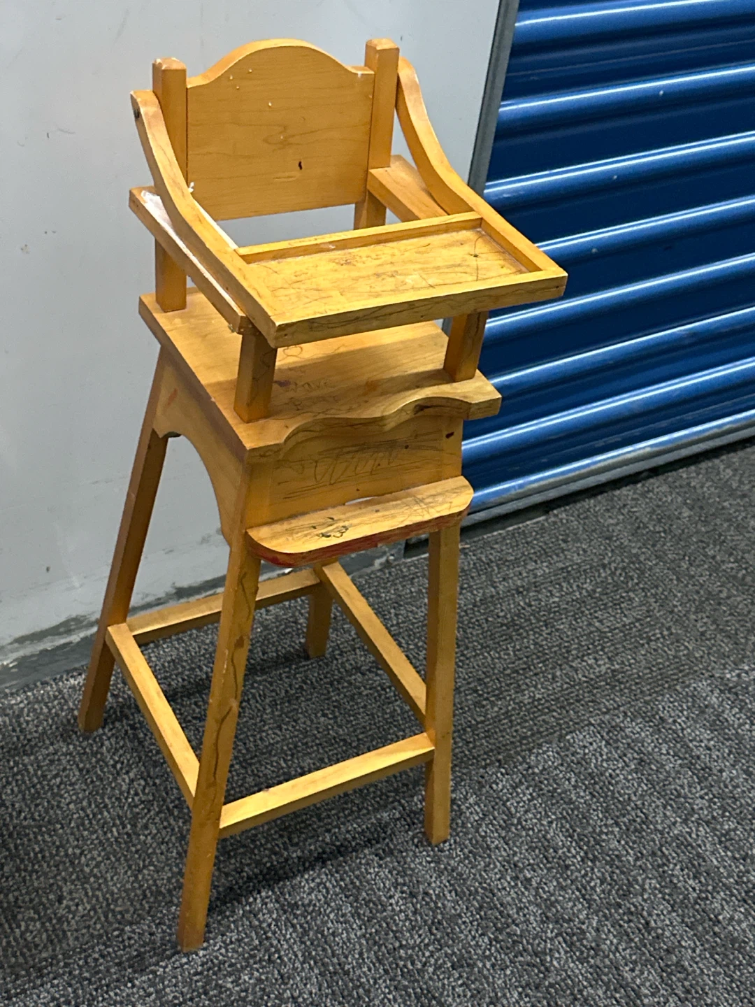 Wooden High Chair with Tray