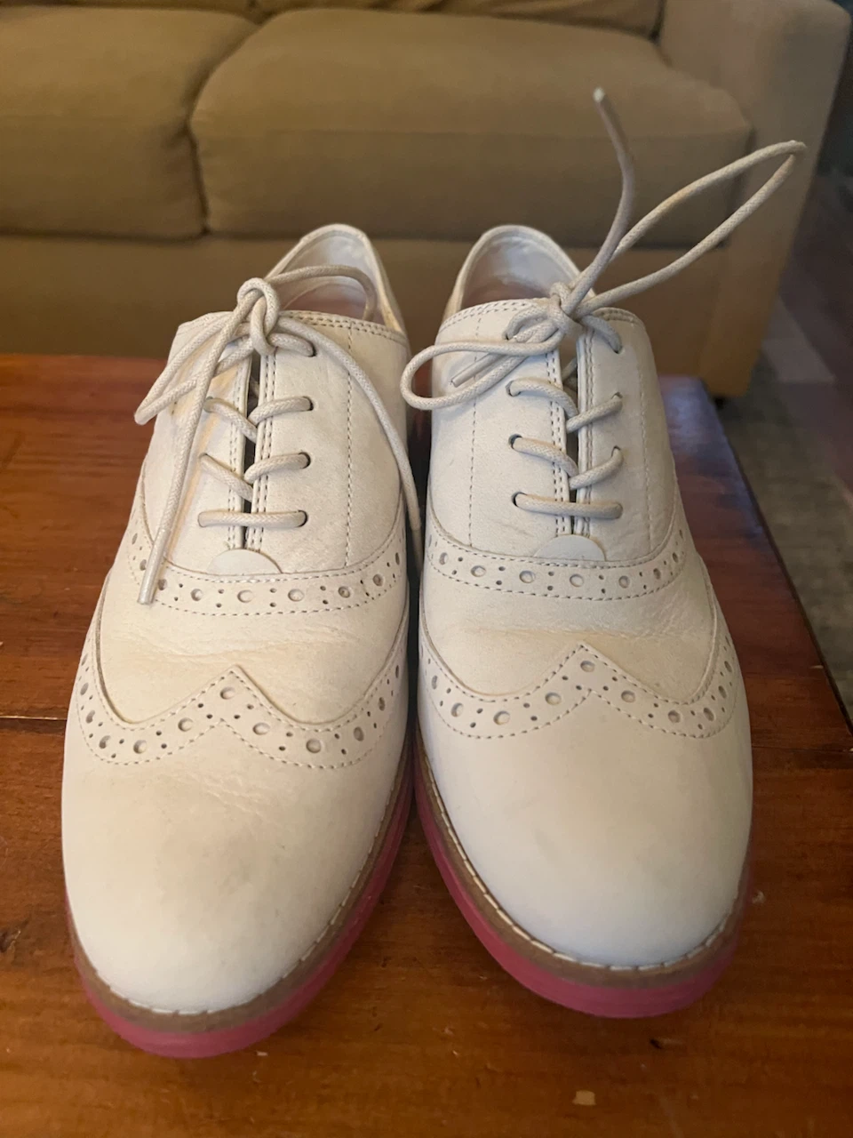 Cole Haan White Wingtip Brogues