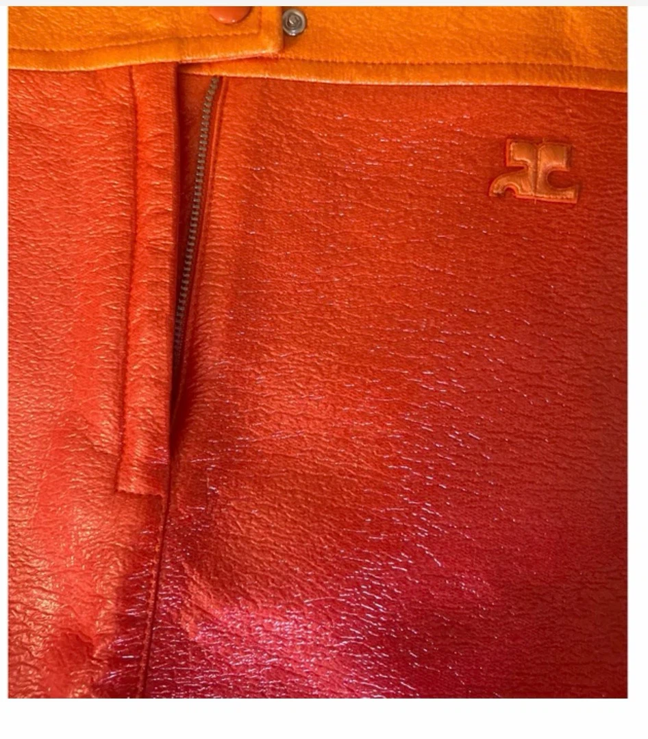 Courrèges Paris Orange Gradient Mini Skirt Size 38