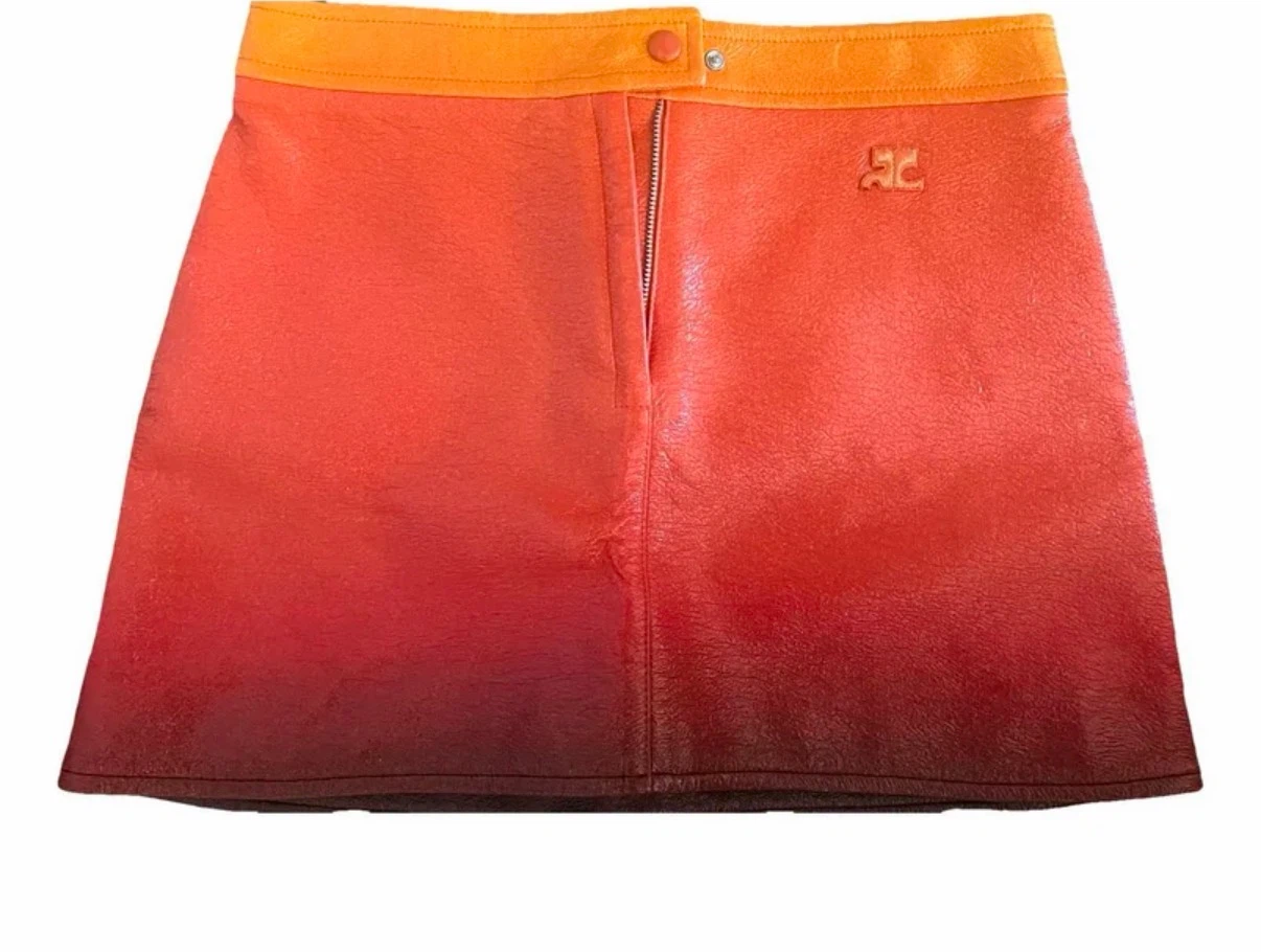 Courrèges Paris Orange Gradient Mini Skirt Size 38 - photo 3