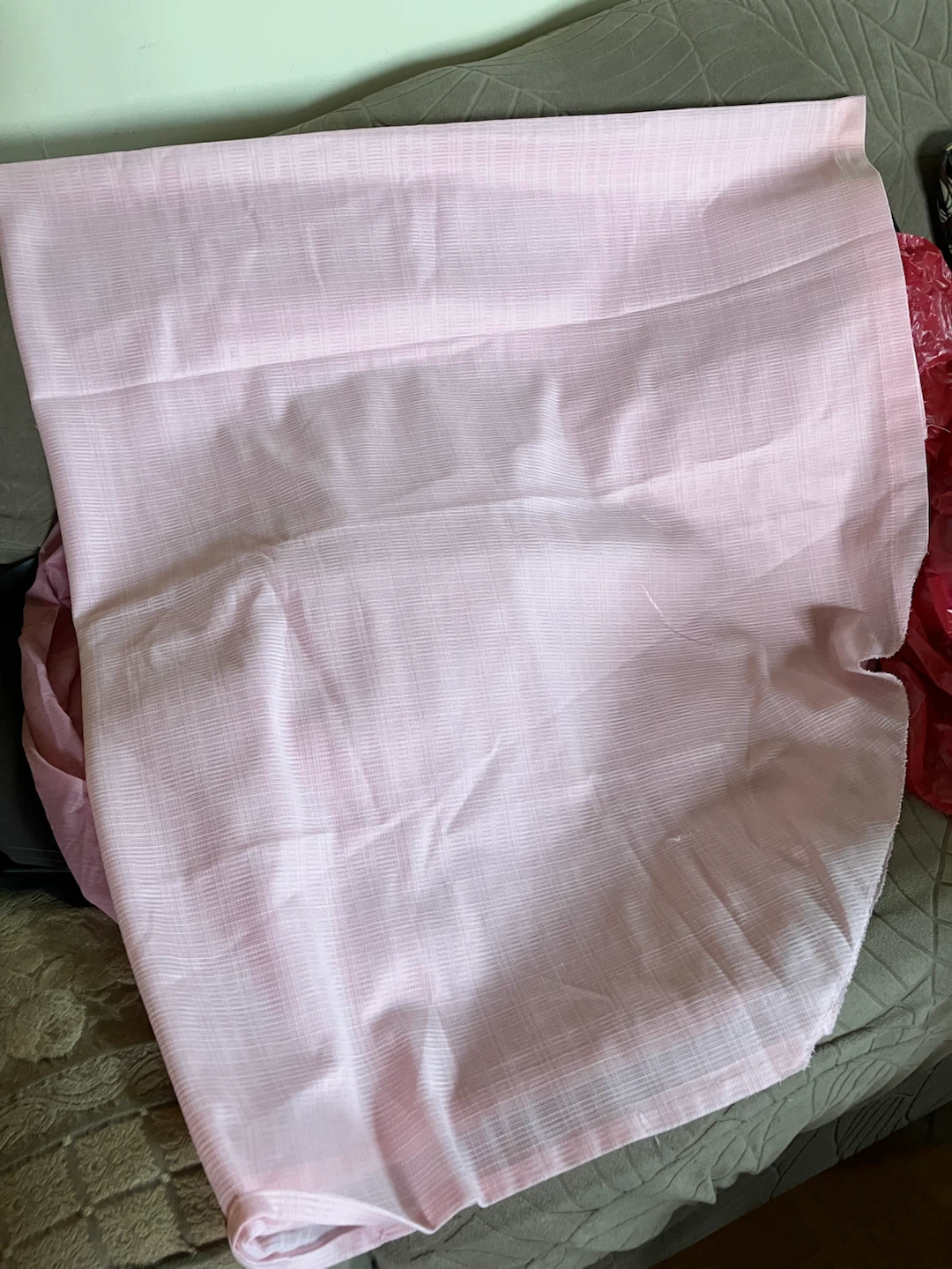 Pink Slub Textured Fabric-74”x65”