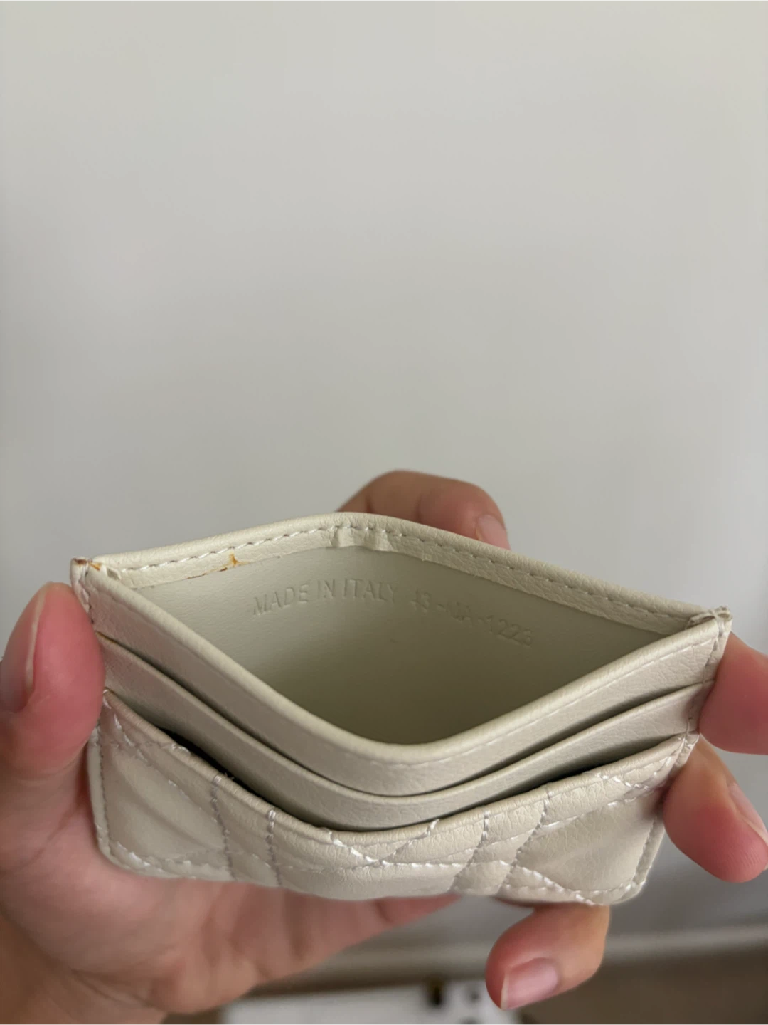 Dior Quilted Card Holder - Cream - photo 3