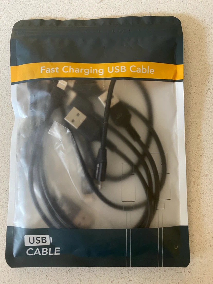 UliTus Fast Charging USB Cable - 5 Pack, Black