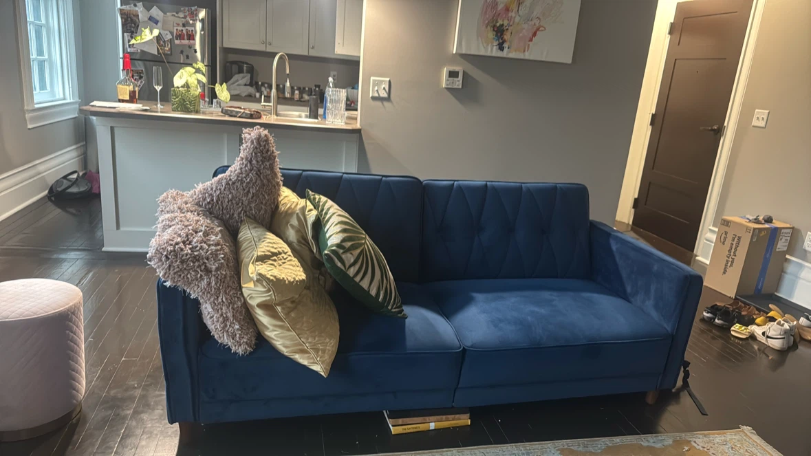 Blue Velvet Sofa
