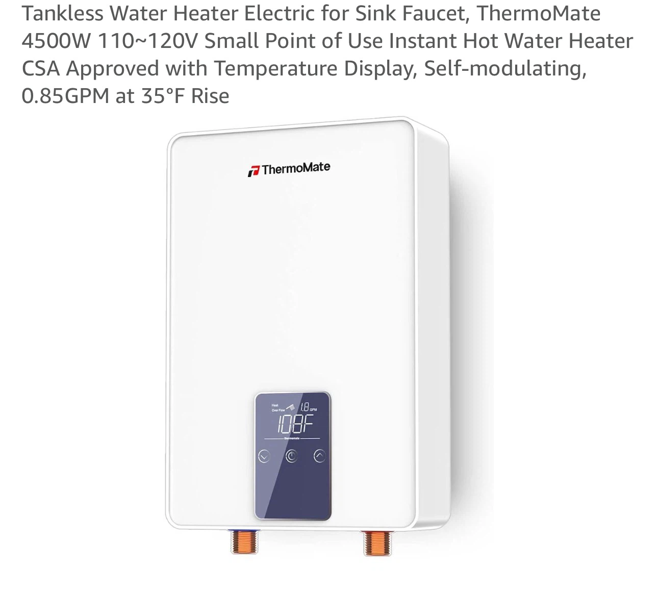 ThermoMate 4500W Electric Tankless Water Heater TS4