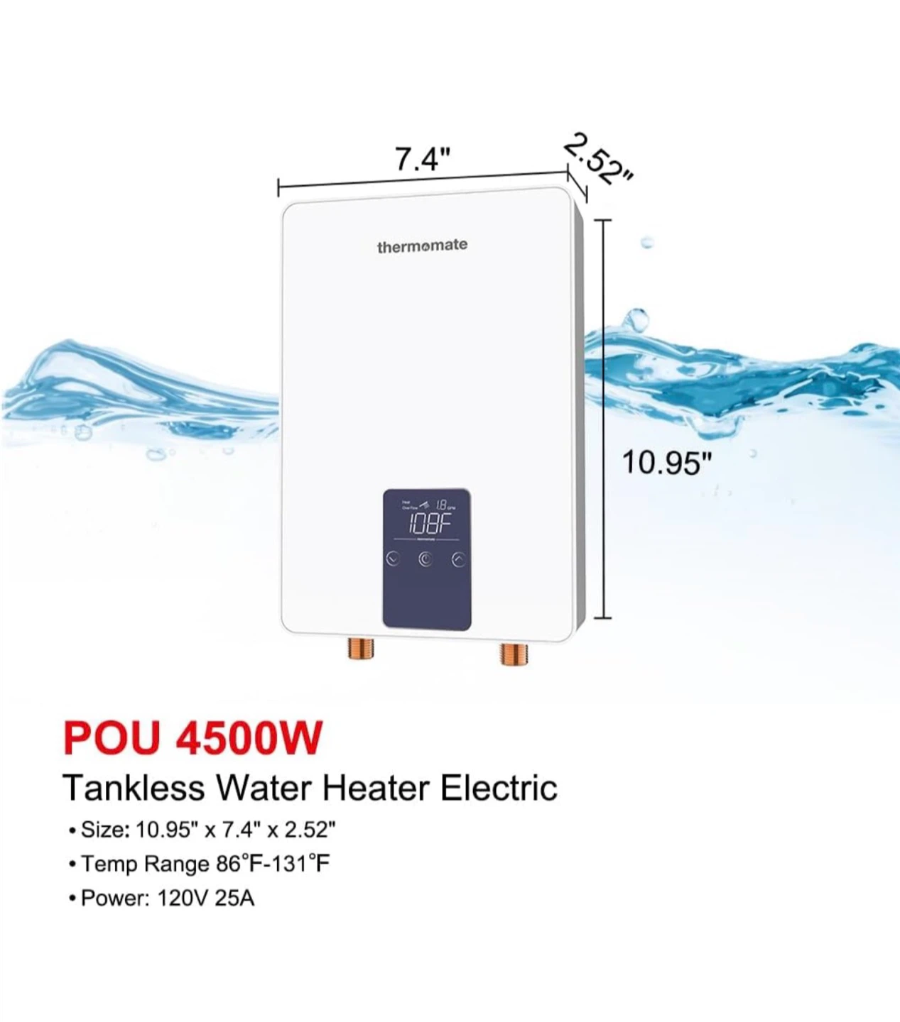 ThermoMate 4500W Electric Tankless Water Heater TS4 - photo 2
