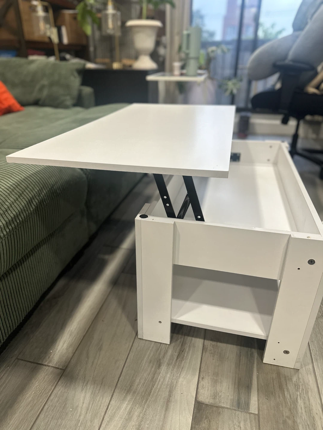 White Lift Top Coffee Table with Storage