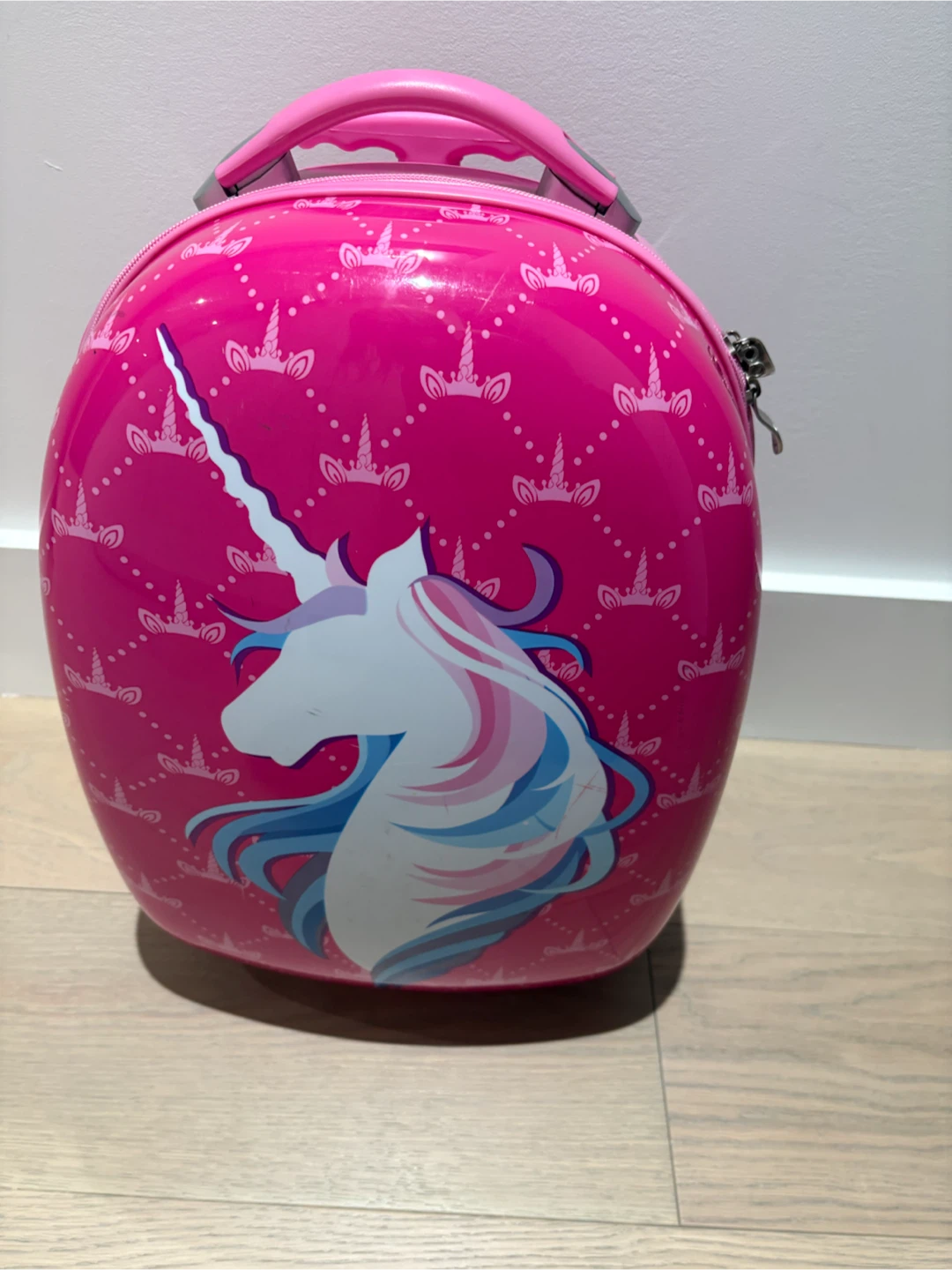 Kids Pink Unicorn Rolling Suitcase