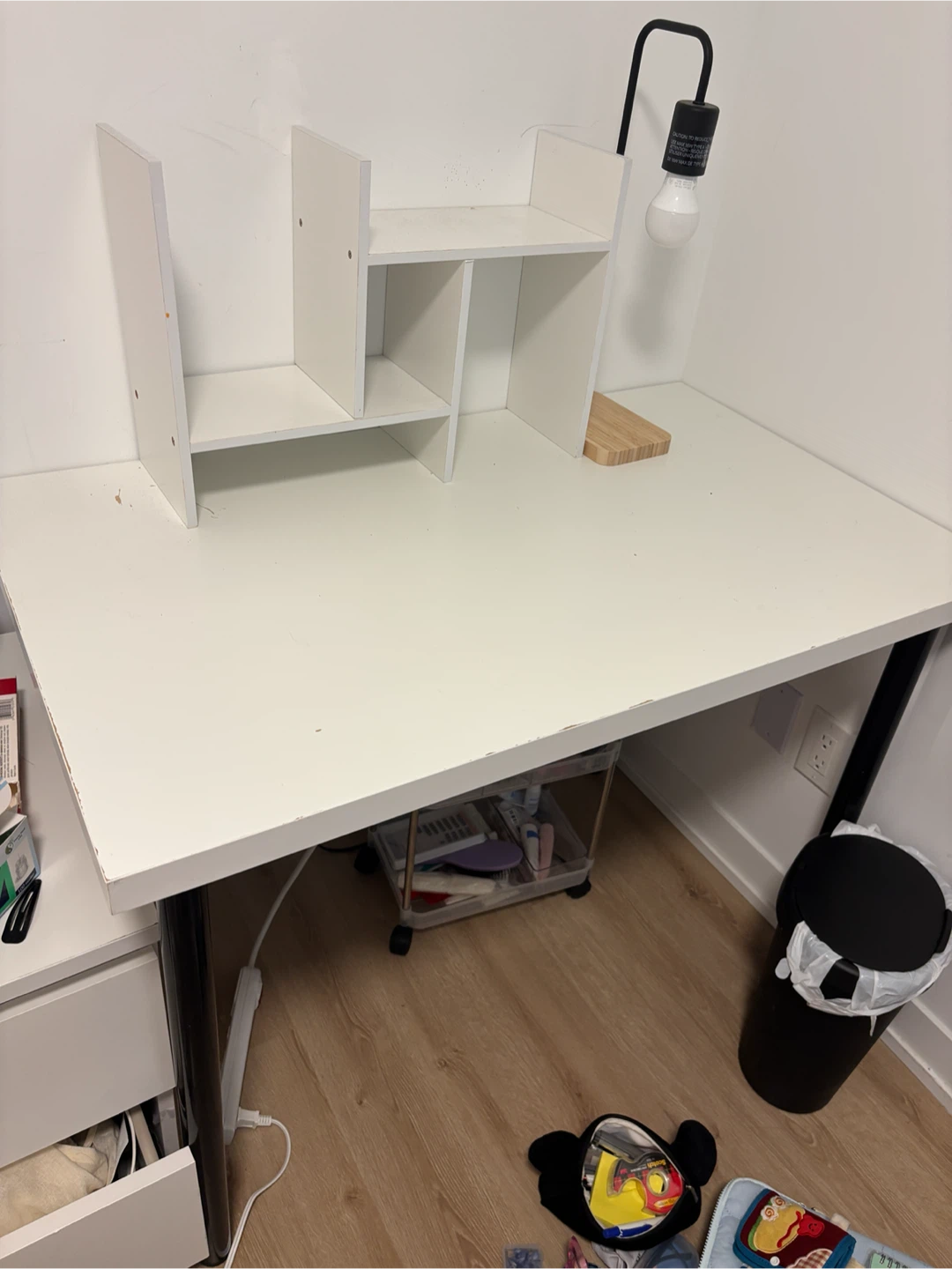 White Desk Organizer with Shelves