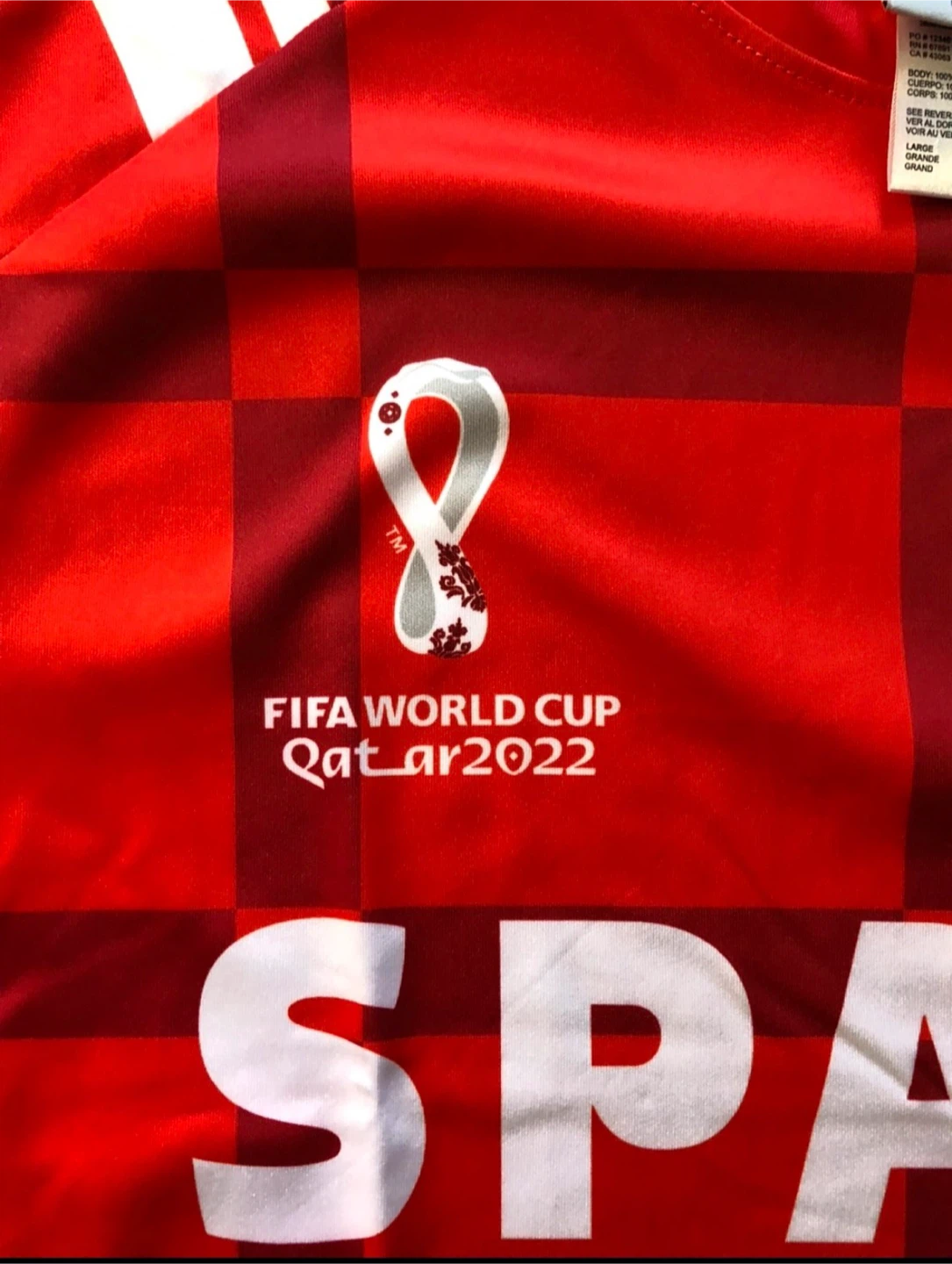 2022 FIFA World Cup Spain Shirt Adult Large P - photo 2