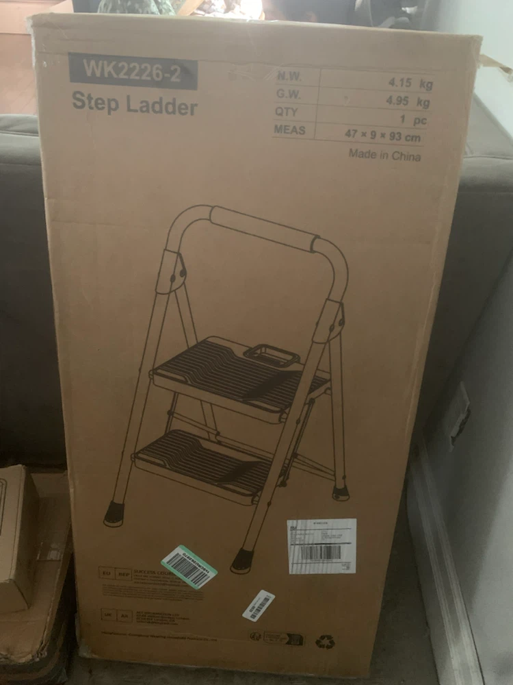 2-Step Folding Step Ladder with Handgrip - Black - photo 2