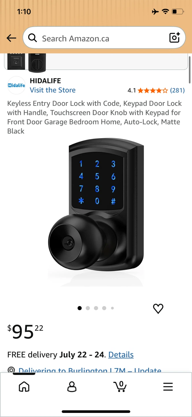 HIDALIFE Keyless Entry Door Lock with Code - Matte Black