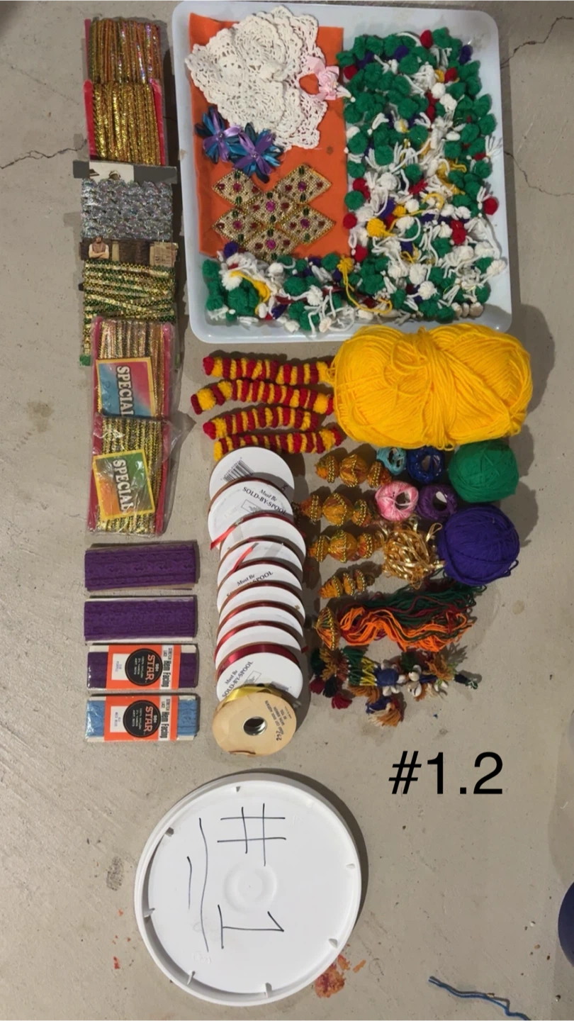 Crafting Supply Bundle: Ribbons, Yarn, Trim, and Embellishments