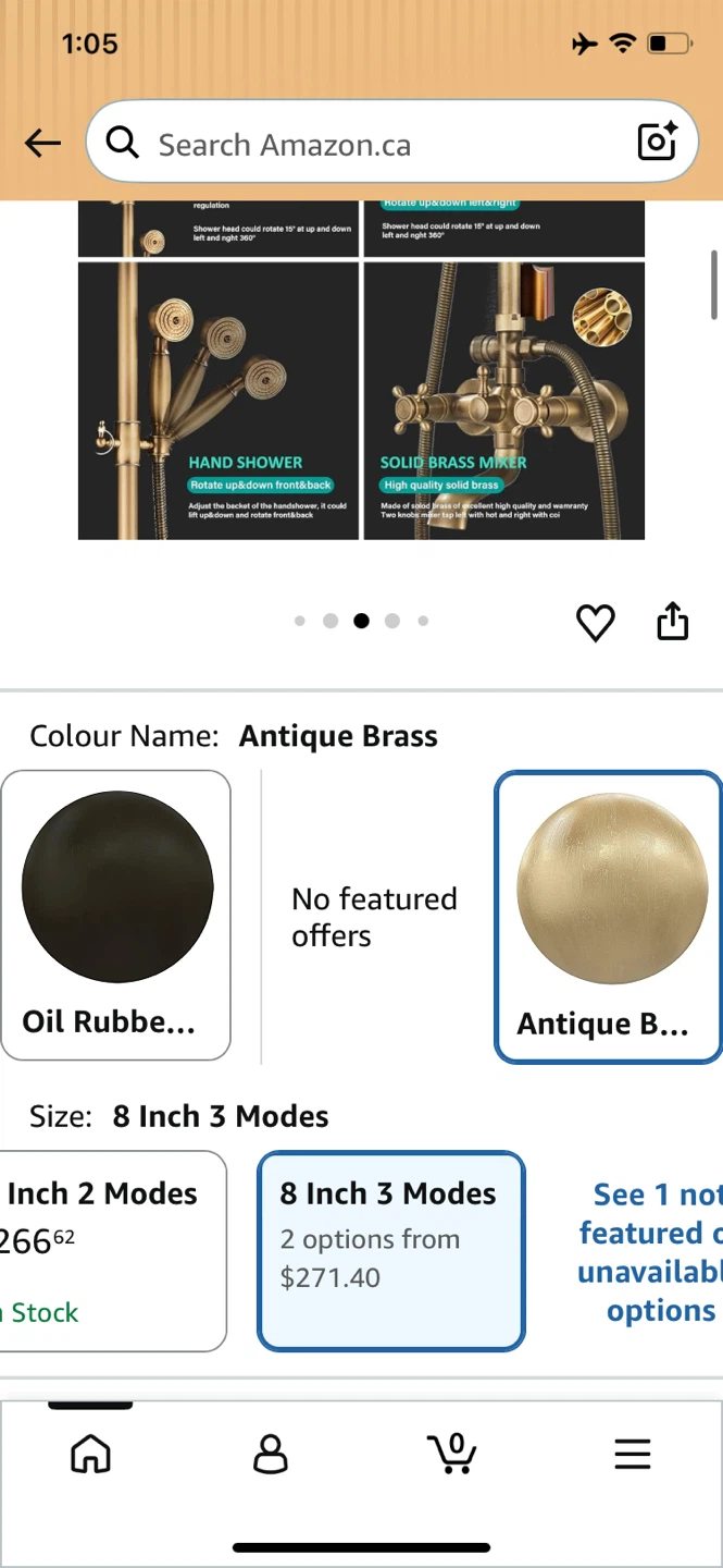 NeierThodore Antique Brass 8-Inch Shower Faucet System - photo 2