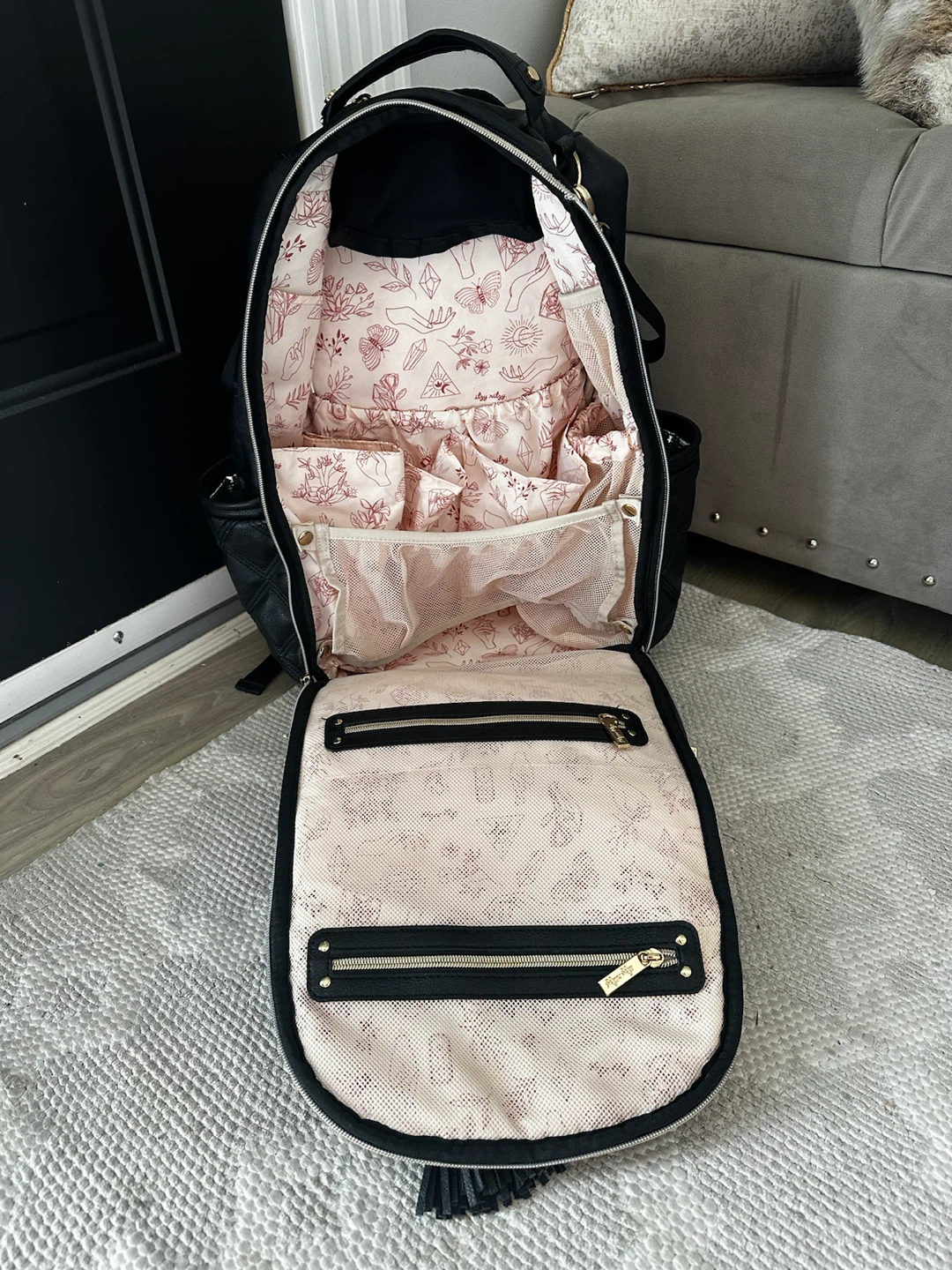 Itzy Ritzy Black Quilted Diaper Backpack - photo 2