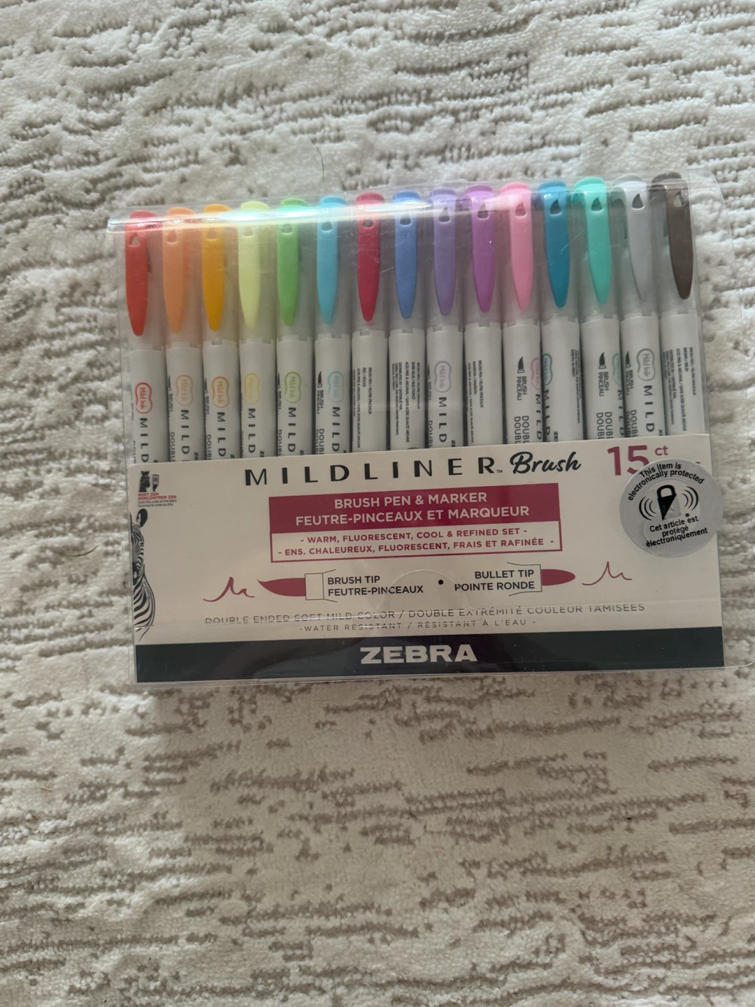 NEW Zebra Mildliner Brush Pens - 15 Ct Assorted Colours