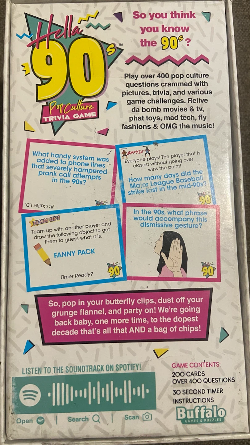 Hella 90s Pop Culture Trivia Game